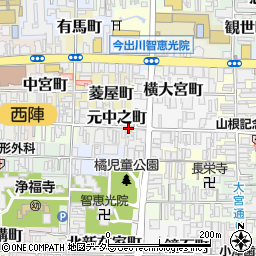 京都府京都市上京区元中之町周辺の地図