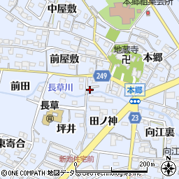 愛知県大府市長草町前田周辺の地図