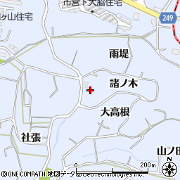 愛知県東海市荒尾町諸ノ木周辺の地図