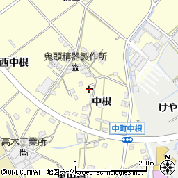 愛知県豊田市中町中根周辺の地図