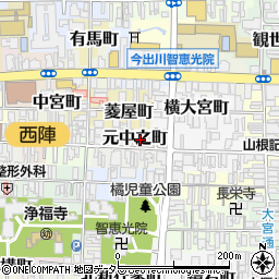 京都府京都市上京区元中之町505周辺の地図