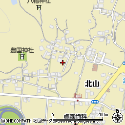 岡山県美作市北山周辺の地図