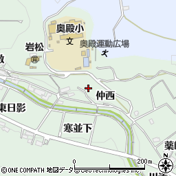 愛知県岡崎市奥殿町（仲西）周辺の地図