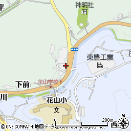 愛知県豊田市花沢町横山周辺の地図