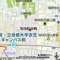 京都府京都市北区等持院中町34-19周辺の地図