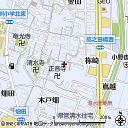 愛知県東海市荒尾町東川周辺の地図