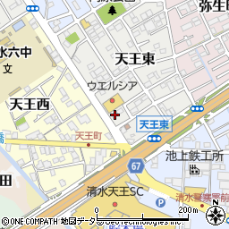 静岡県静岡市清水区天王東6-6周辺の地図