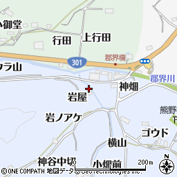 愛知県豊田市下山田代町岩ノアケ周辺の地図
