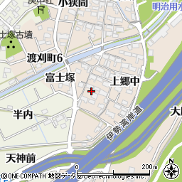 愛知県豊田市渡刈町上郷中22周辺の地図