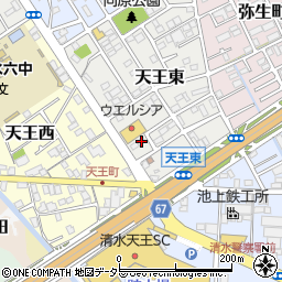 静岡県静岡市清水区天王東6-7周辺の地図
