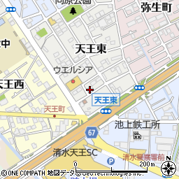 静岡県静岡市清水区天王東3-6周辺の地図