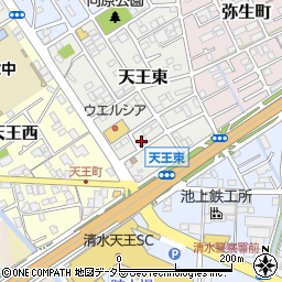 静岡県静岡市清水区天王東3-6周辺の地図