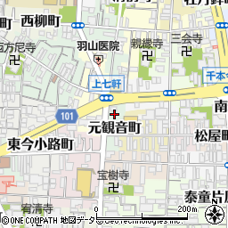 京都府京都市上京区元観音町周辺の地図