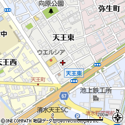 静岡県静岡市清水区天王東3-10周辺の地図