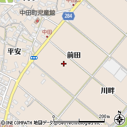 愛知県豊田市中田町周辺の地図