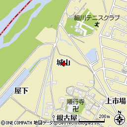 愛知県岡崎市細川町城山周辺の地図