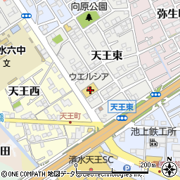静岡県静岡市清水区天王東6-16周辺の地図