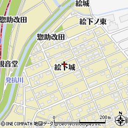 愛知県刈谷市泉田町（絵下城）周辺の地図