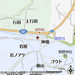 愛知県豊田市下山田代町神畑周辺の地図