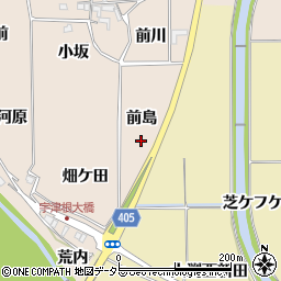 京都府亀岡市河原林町勝林島（前島）周辺の地図