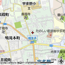 京都府京都市右京区宇多野福王子町周辺の地図