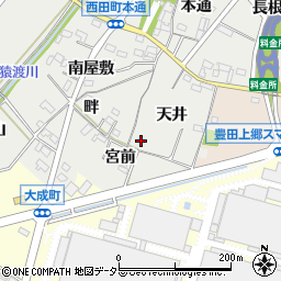 愛知県豊田市西田町天井周辺の地図