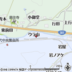愛知県豊田市下山田代町ウラ山周辺の地図