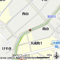 愛知県豊田市西田町東山周辺の地図