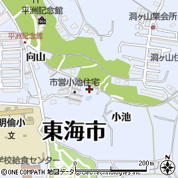 愛知県東海市荒尾町小池周辺の地図