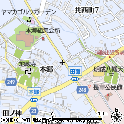 愛知県大府市長草町八幡西周辺の地図