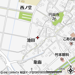 愛知県豊田市若林西町（池田）周辺の地図