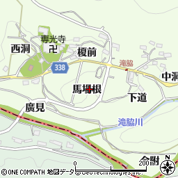 愛知県豊田市滝脇町馬場根周辺の地図