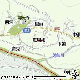 愛知県豊田市滝脇町（馬場根）周辺の地図