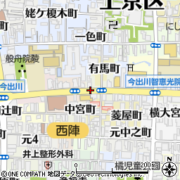 京都府京都市上京区北小路中之町周辺の地図