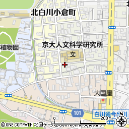 京都府京都市左京区北白川東小倉町周辺の地図