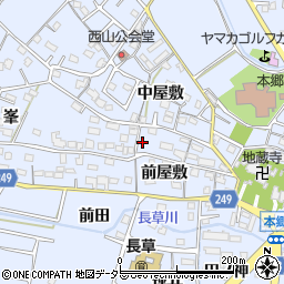 愛知県大府市長草町前屋敷43周辺の地図