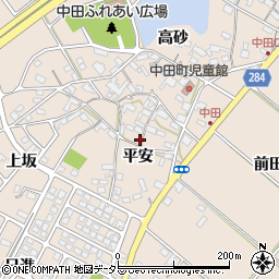 愛知県豊田市中田町平安周辺の地図