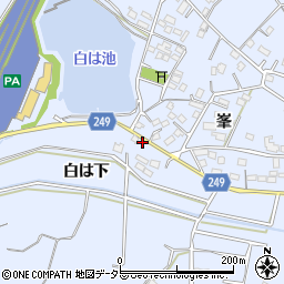 愛知県大府市長草町（白は下）周辺の地図