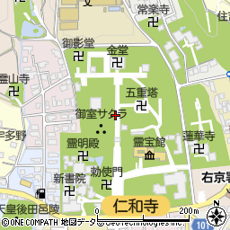 仁和寺周辺の地図