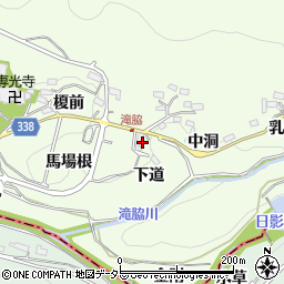 愛知県豊田市滝脇町下道周辺の地図