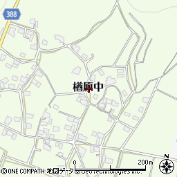 岡山県美作市楢原中周辺の地図