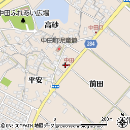 愛知県豊田市中田町前田周辺の地図