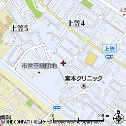 滋賀県草津市上笠4丁目6-34周辺の地図