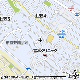 滋賀県草津市上笠4丁目6-53周辺の地図