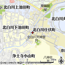 京都府京都市左京区北白川仕伏町周辺の地図