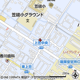 草津上笠郵便局周辺の地図