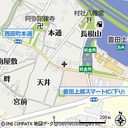 愛知県豊田市西田町外林周辺の地図