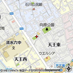 静岡県静岡市清水区天王東8-21周辺の地図
