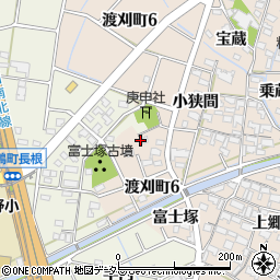 愛知県豊田市渡刈町富士塚周辺の地図