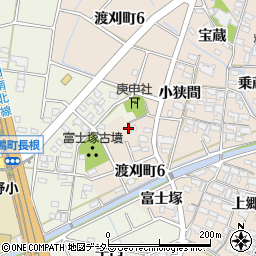 愛知県豊田市渡刈町（富士塚）周辺の地図